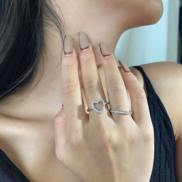 2 in 1 Beautiful 925 Sterling Silver Stackable Rings - Picture 3 of 6